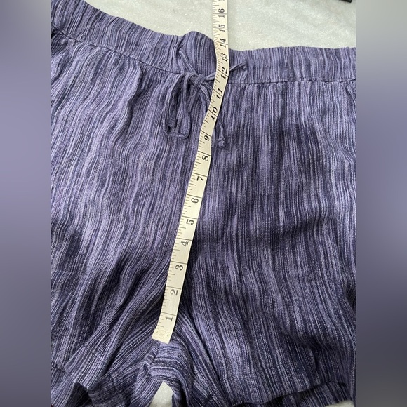 NWOT Time & Tru Size XL Blue Linen Blend Comfy Pull On Drawstring Shorts Pockets - Picture 11 of 12